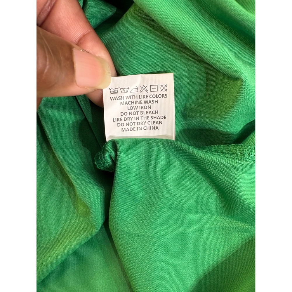 Camisole Pleated Top Green Adjustable Straps Size 7XL Stretch Solid - Picture 8 of 9